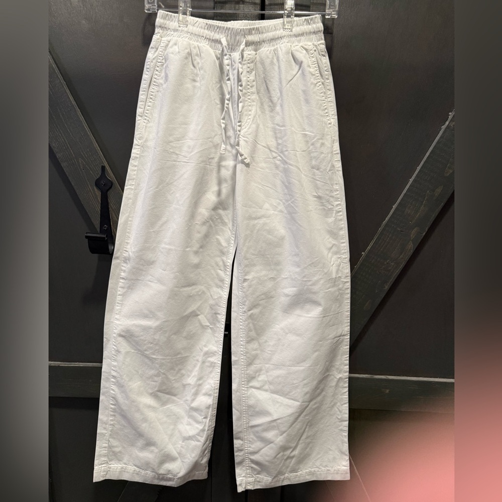 NA-KD Wide Leg Drawstring Pants - White